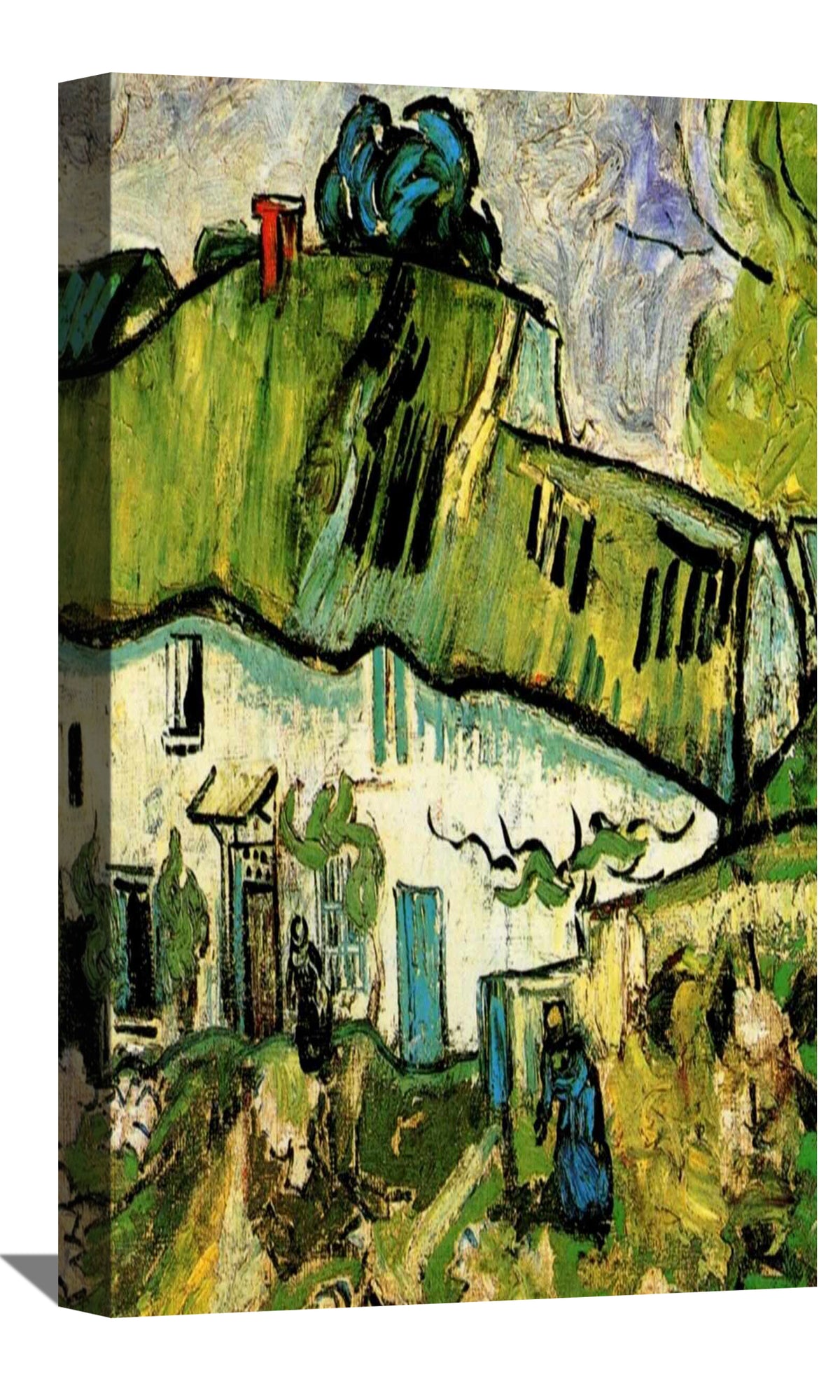 Farmhouse with Two Figures Canvas Art