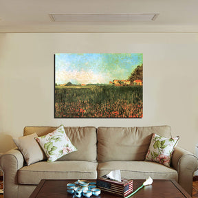 Farmhouses in a Wheat Field Near Arles Canvas Art