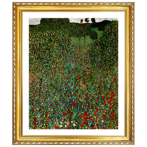 Gustav Klimt Wall Art Field Of Poppies Poster Framed Klimt Art