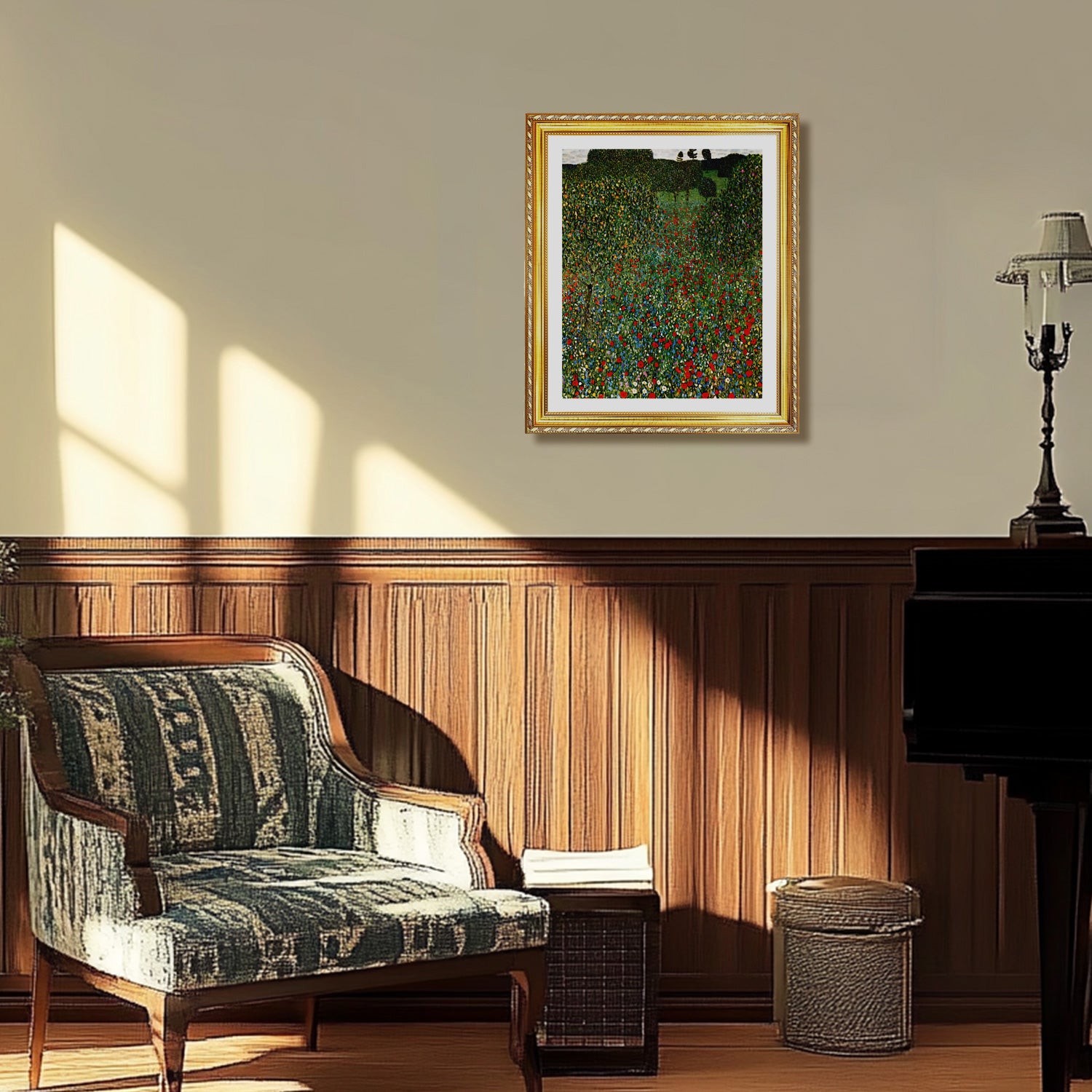 Gustav Klimt Wall Art Field Of Poppies Poster Framed Klimt Art