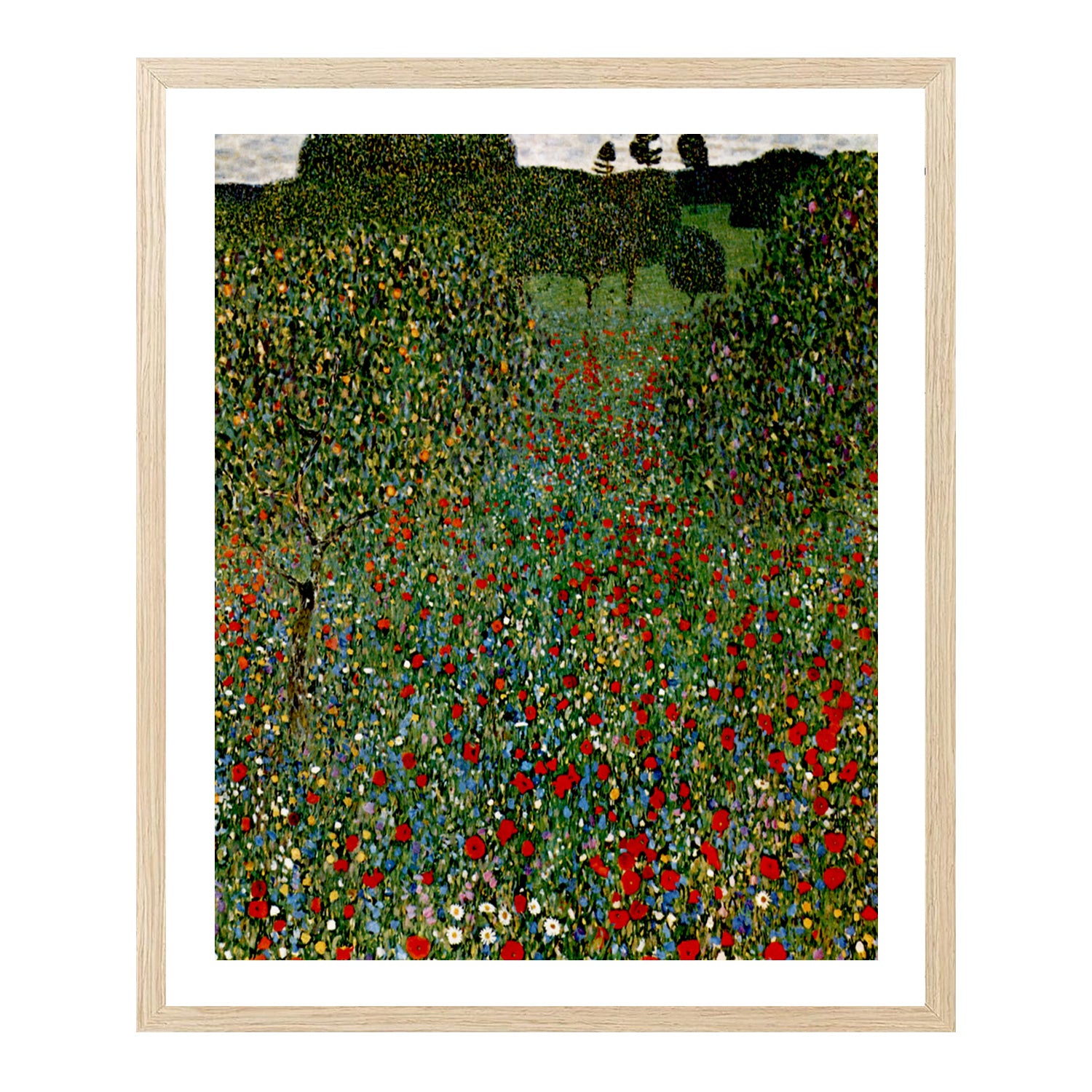 Gustav Klimt Wall Art Field Of Poppies Poster Framed Klimt Art