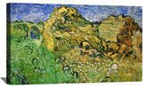 Field with Wheat Stacks Canvas Art