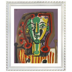 Pablo Picasso Wall Art Figure With Striped Bodice Poster Framed Art