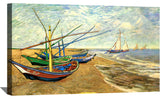 Fishing Boats on the Beach at Saintes Maries Canvas Art
