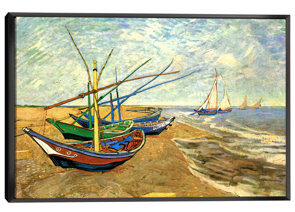 Fishing Boats on the Beach at Saintes Maries Canvas Art