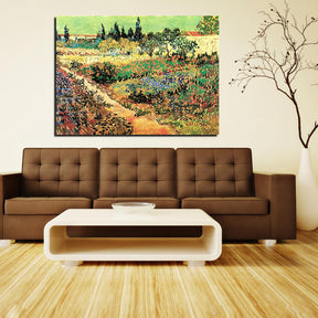 Flowering Garden with Path Canvas Art