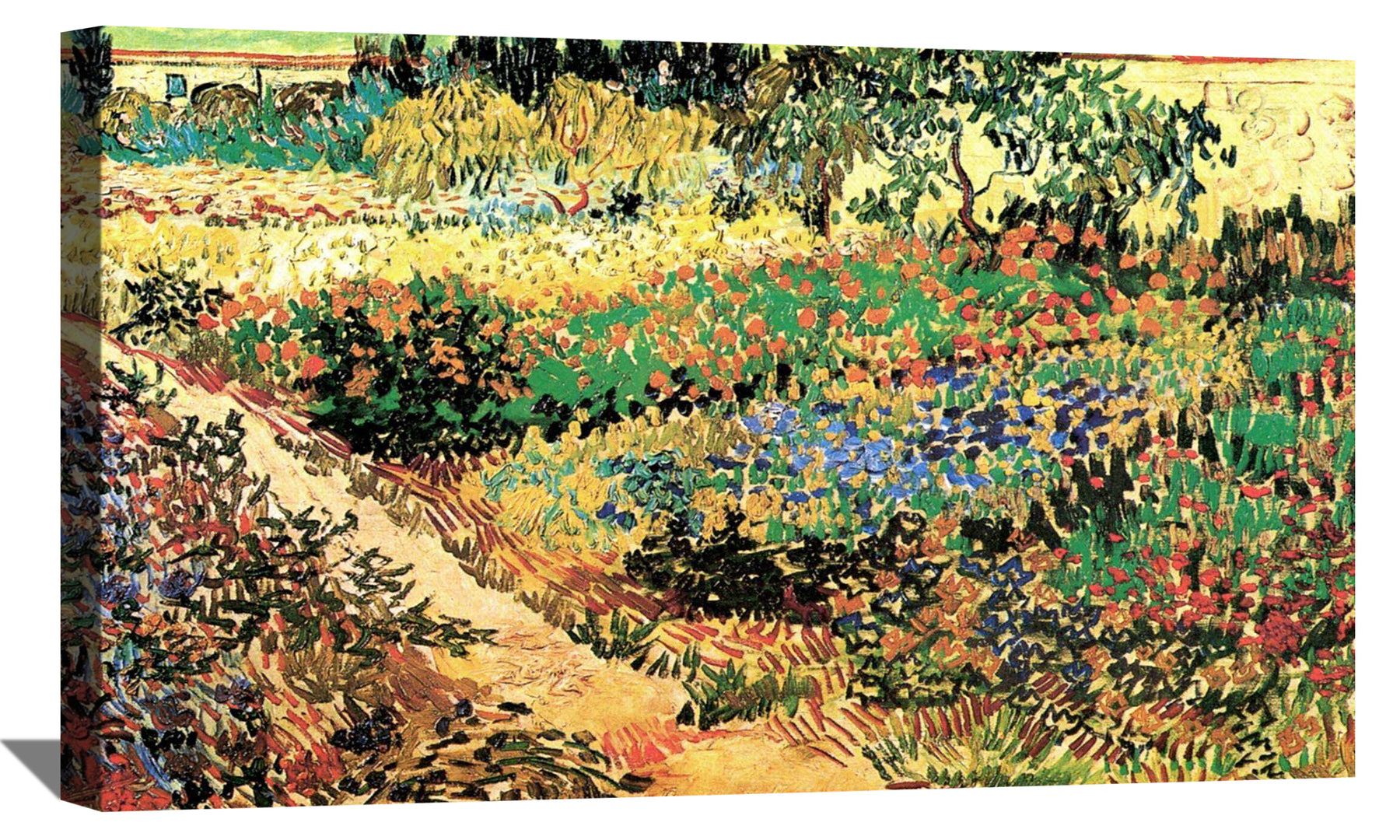 Flowering Garden with Path Canvas Art