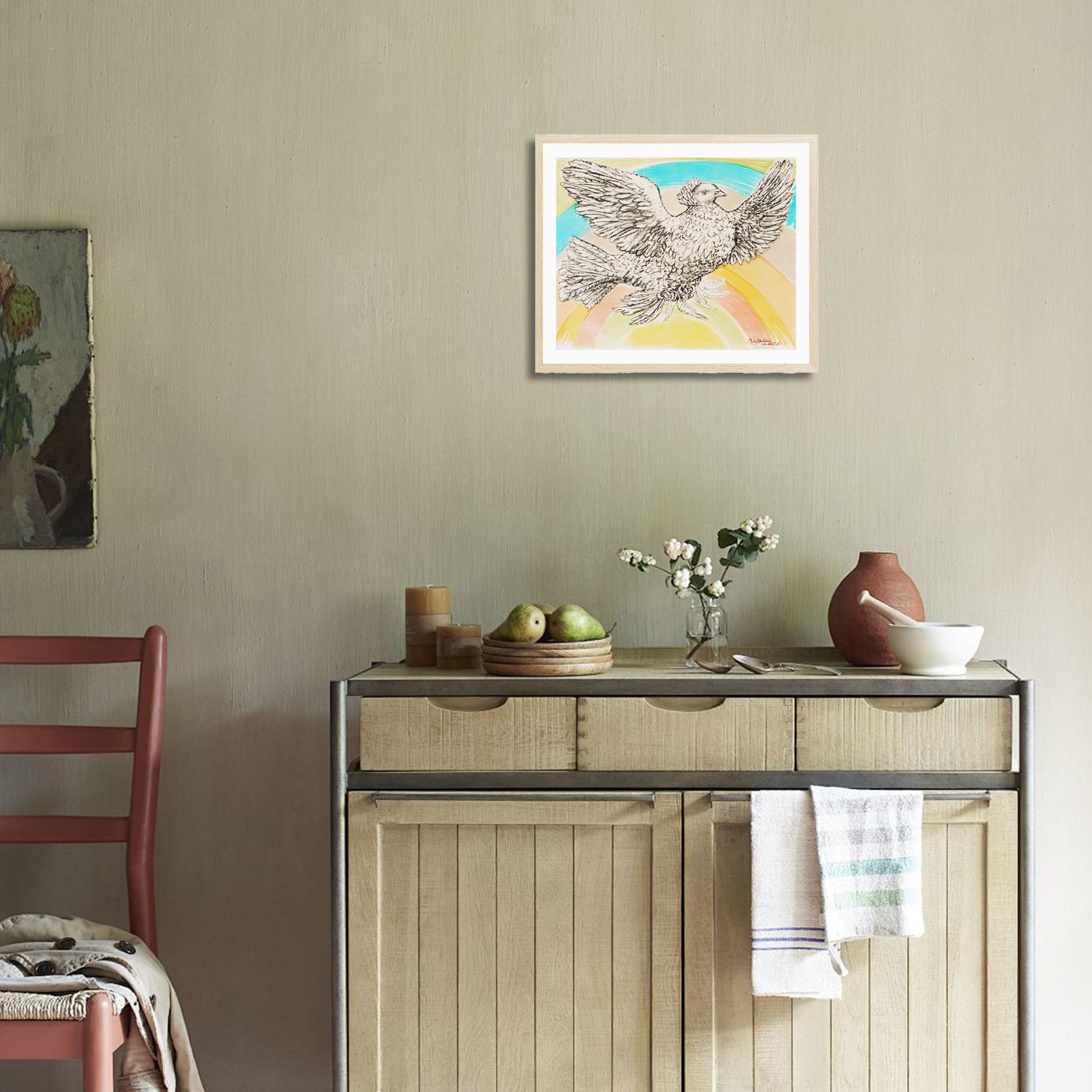 Pablo Picasso Wall Art Flying Dove Poster Framed Art