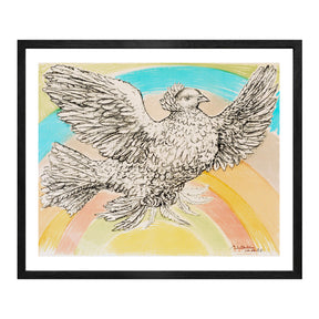 Pablo Picasso Wall Art Flying Dove Poster Framed Art