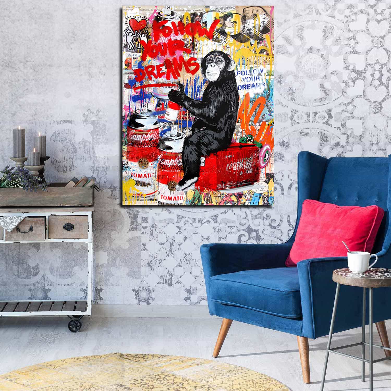 Follow Your Dream Monkey Canvas Art