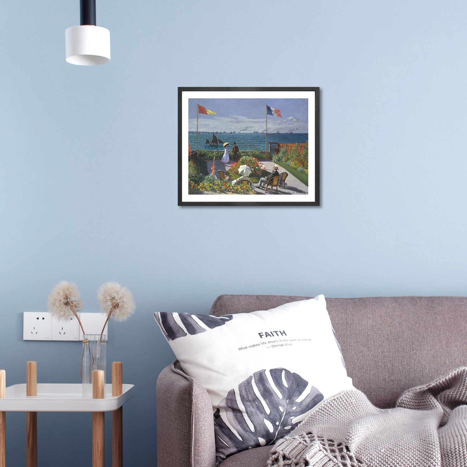 Claude Monet Wall Art Garden At Sainte Adresse Poster Framed