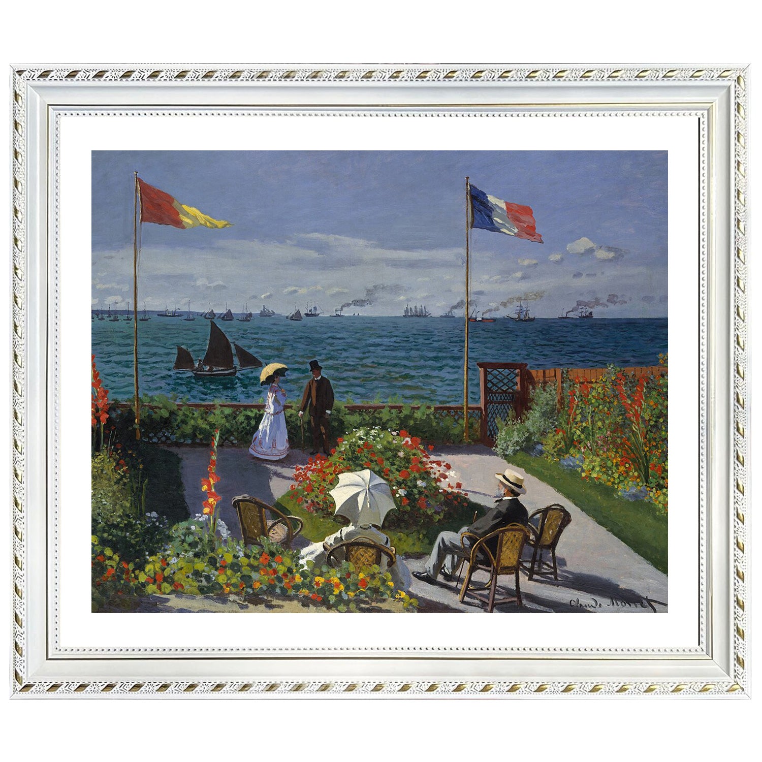 Claude Monet Wall Art Garden At Sainte Adresse Poster Framed
