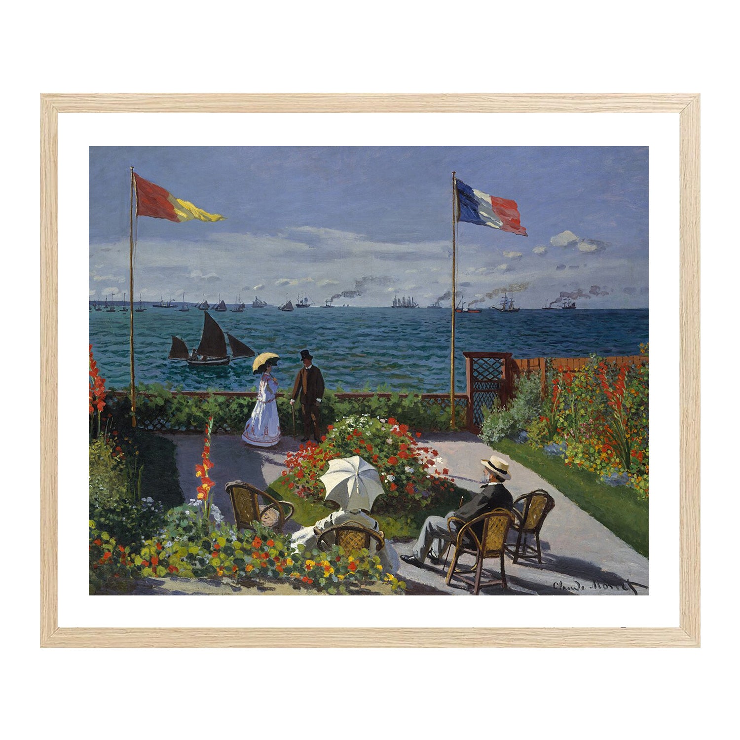 Claude Monet Wall Art Garden At Sainte Adresse Poster Framed