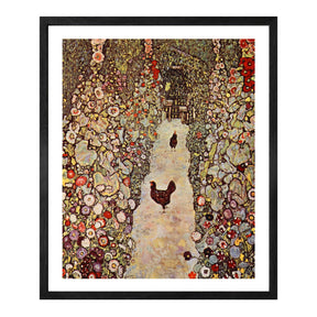 Gustav Klimt Wall Art Garden With Roosters Poster Framed Klimt Art