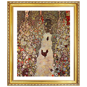 Gustav Klimt Wall Art Garden With Roosters Poster Framed Klimt Art