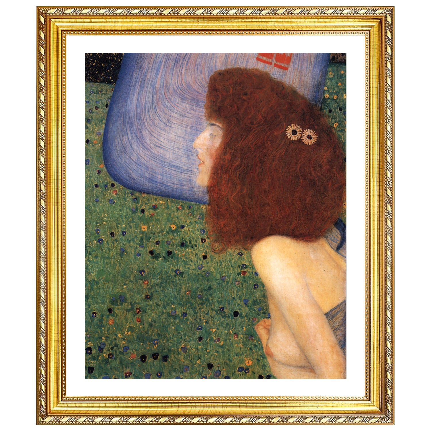 Gustav Klimt Wall Art Girl With Blue Veil Poster Framed Klimt Art