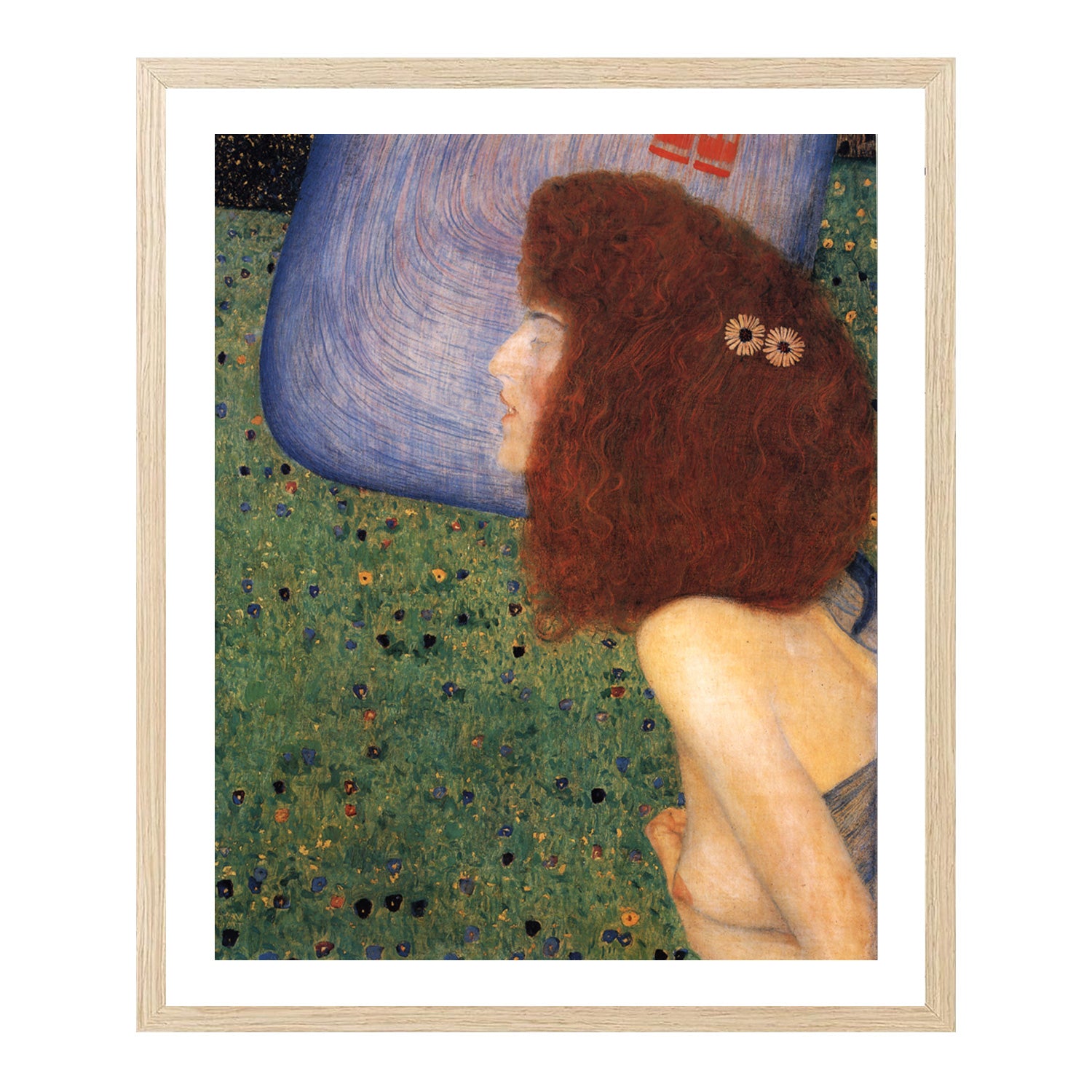 Gustav Klimt Wall Art Girl With Blue Veil Poster Framed Klimt Art
