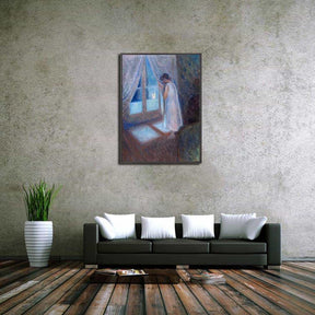 Girl Looking out the Window Canvas Art