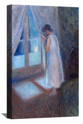 Girl Looking out the Window Canvas Art