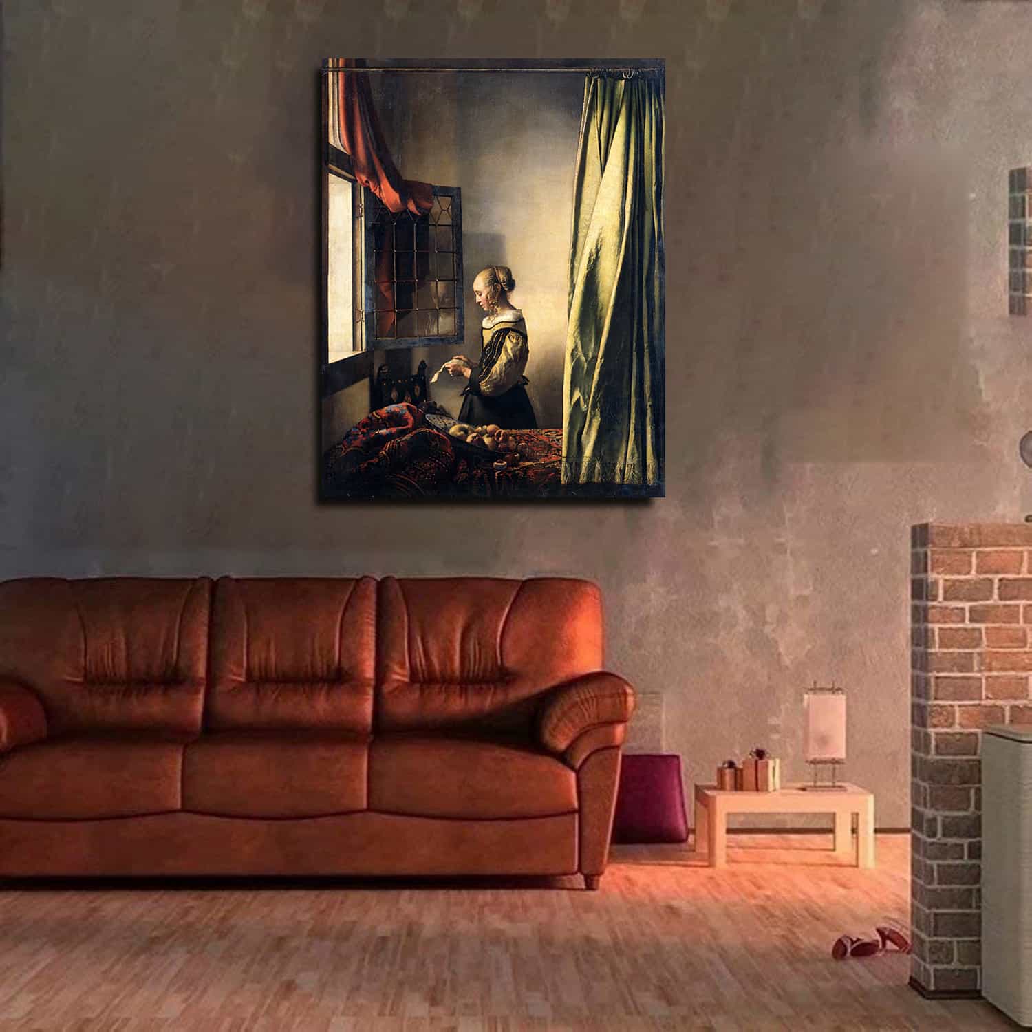 Girl Reading a Letter at an Open Window Canvas Art