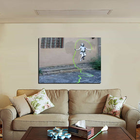 Girl with Skipping Rope Canvas Art