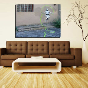 Girl with Skipping Rope Canvas Art