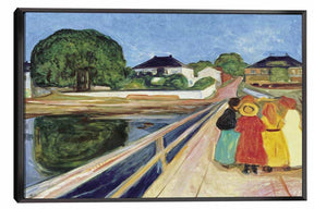 Girls On A Bridge Canvas Art
