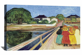 Girls On A Bridge Canvas Art