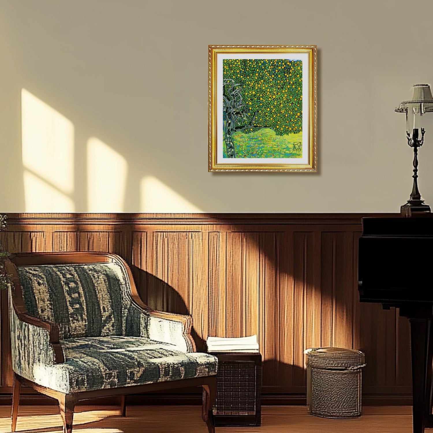 Gustav Klimt Wall Art Golden Apple Tree Poster Framed Klimt Art