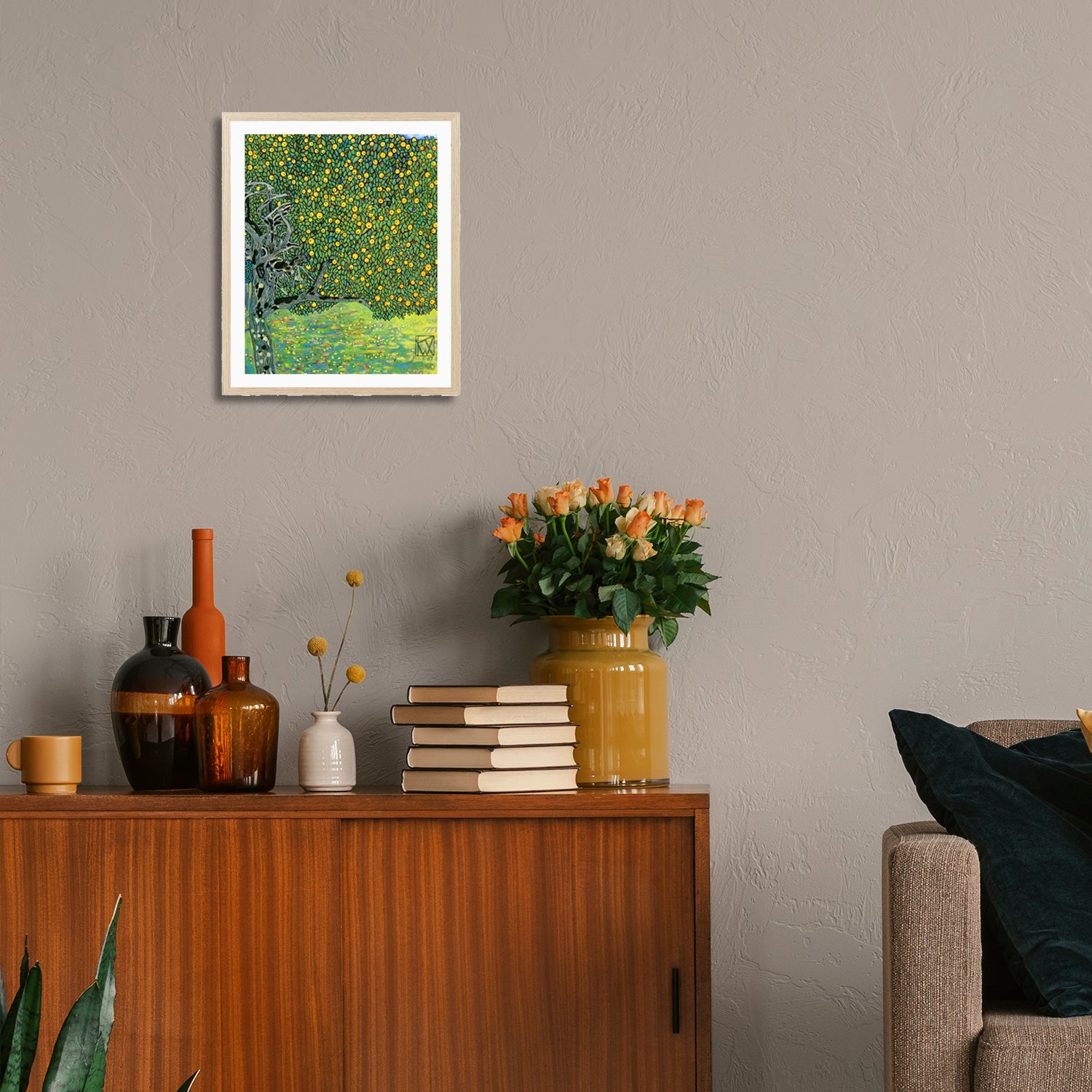 Gustav Klimt Wall Art Golden Apple Tree Poster Framed Klimt Art