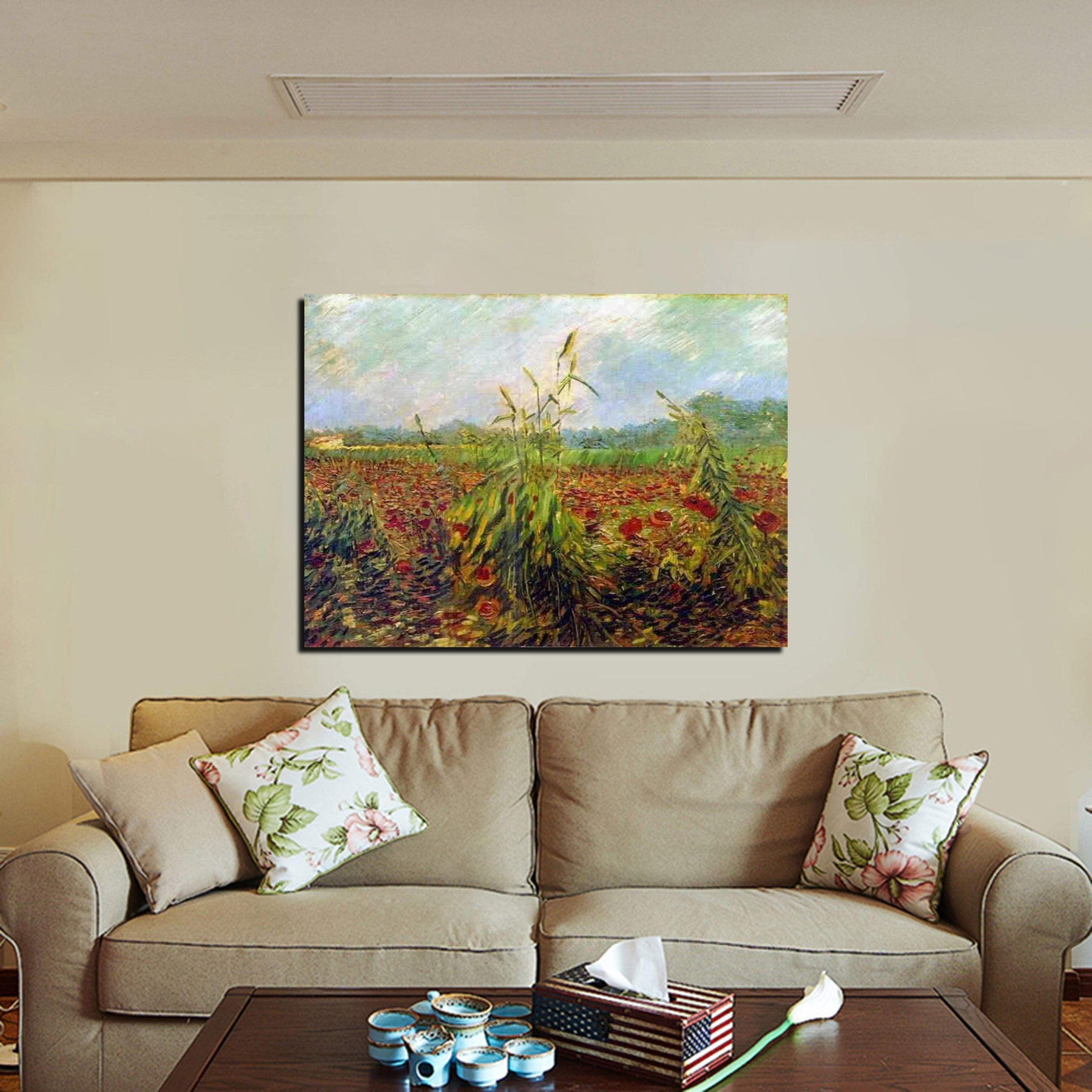 Green Ears of Wheat Canvas Art