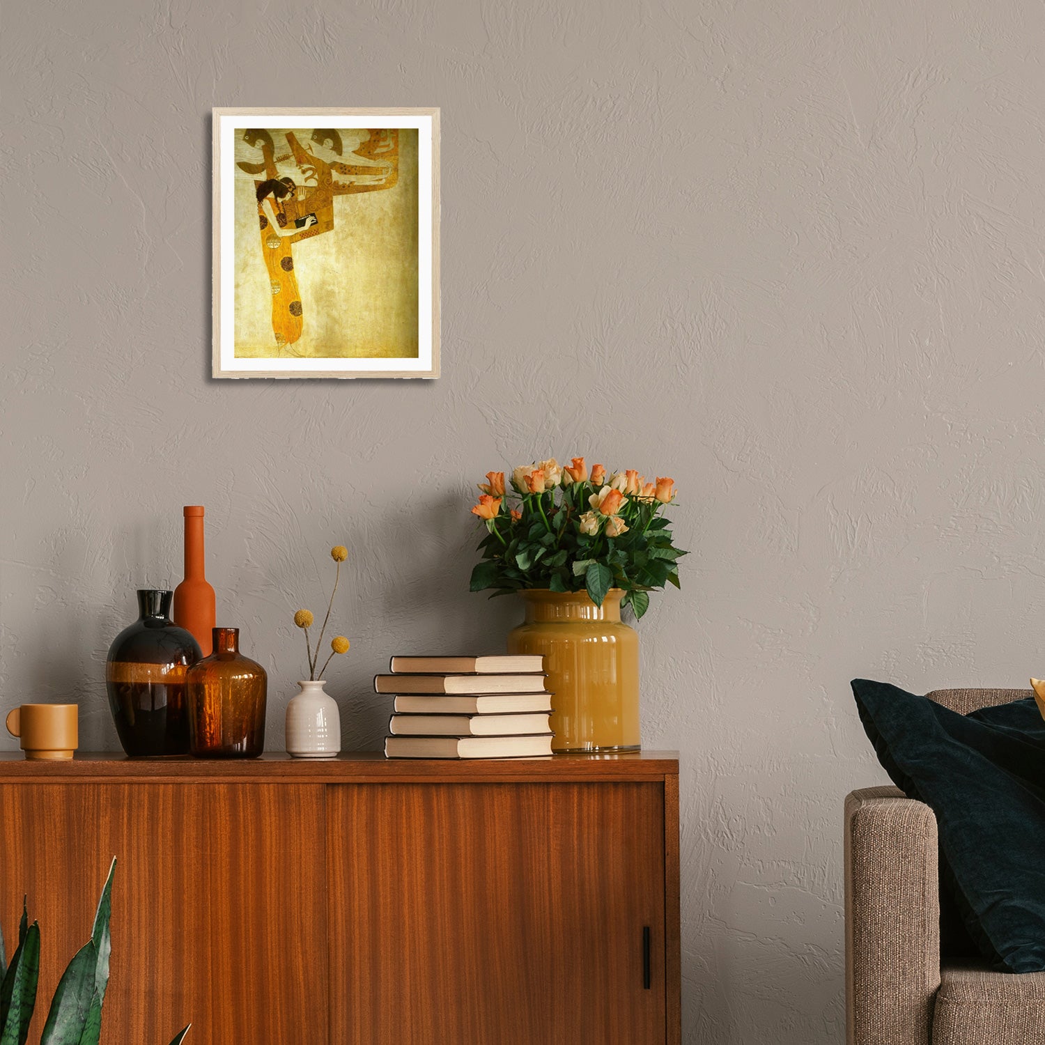 Gustav Klimt Wall Art The Longing For Happiness Poster Framed Klimt Art