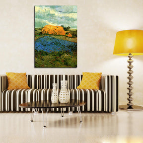 Haystacks under a Rainy Sky Canvas Art