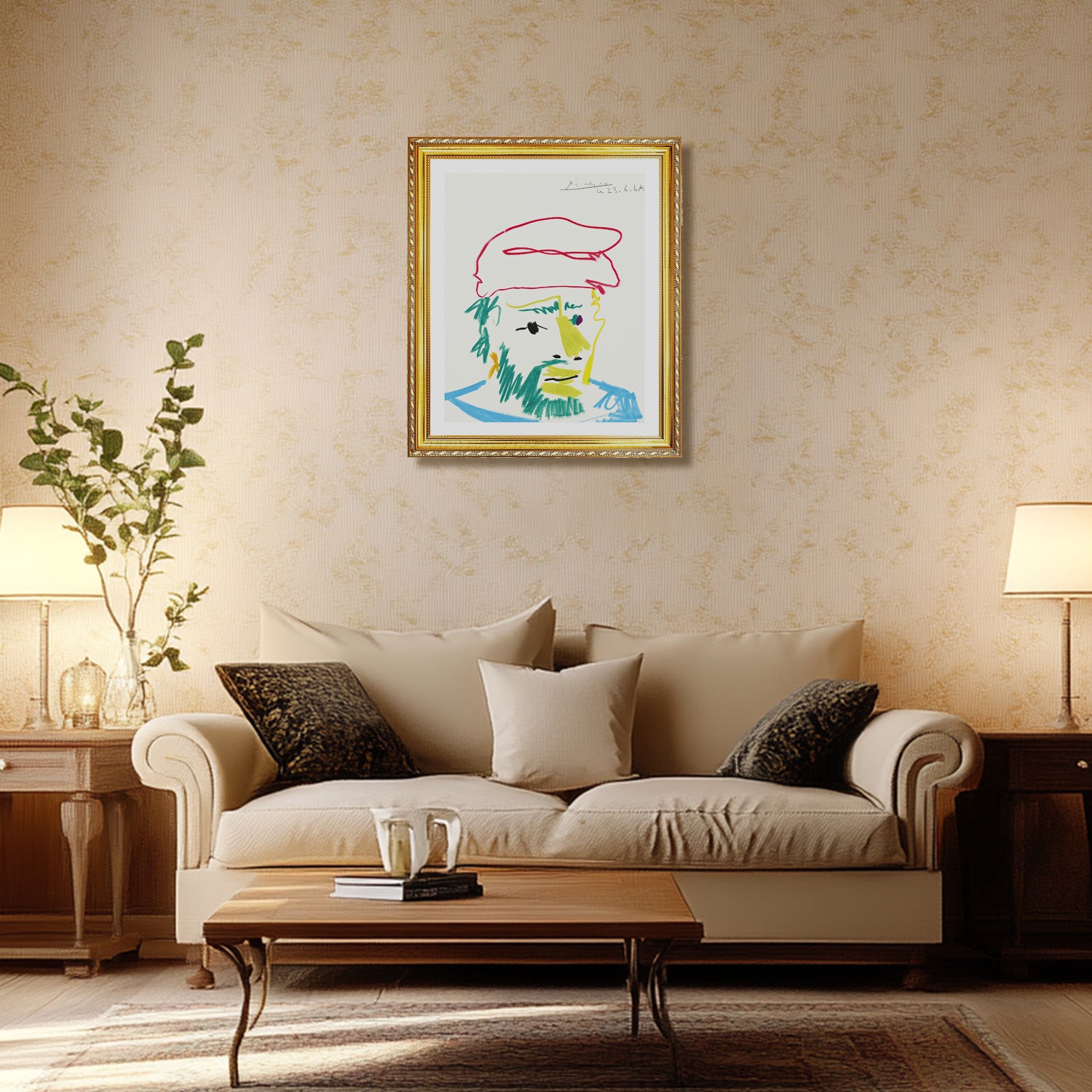 Pablo Picasso Wall Art Head Of A Man Poster Framed Art