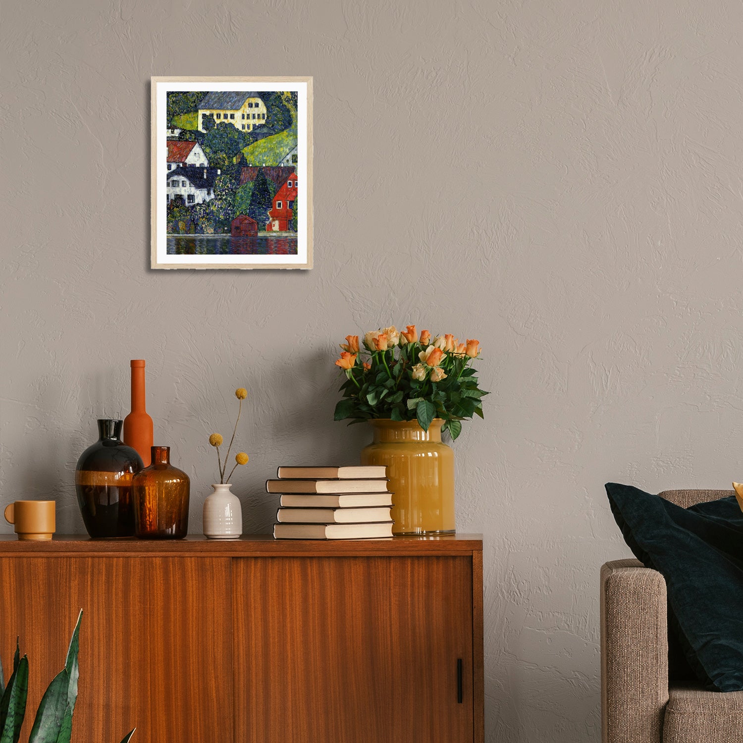 Gustav Klimt Wall Art Houses In Unterach On The Attersee Poster Framed Klimt Art