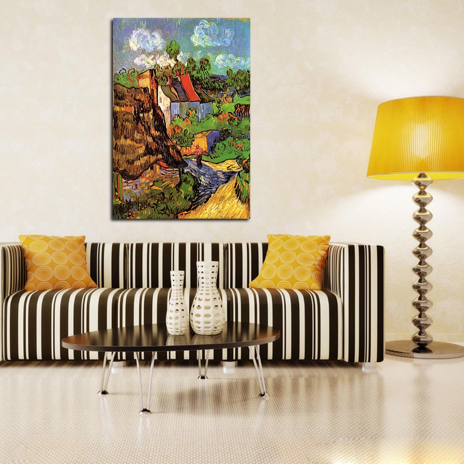 Houses in Auvers Canvas Art