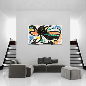 Signerad Med With Floral Seal Canvas Art