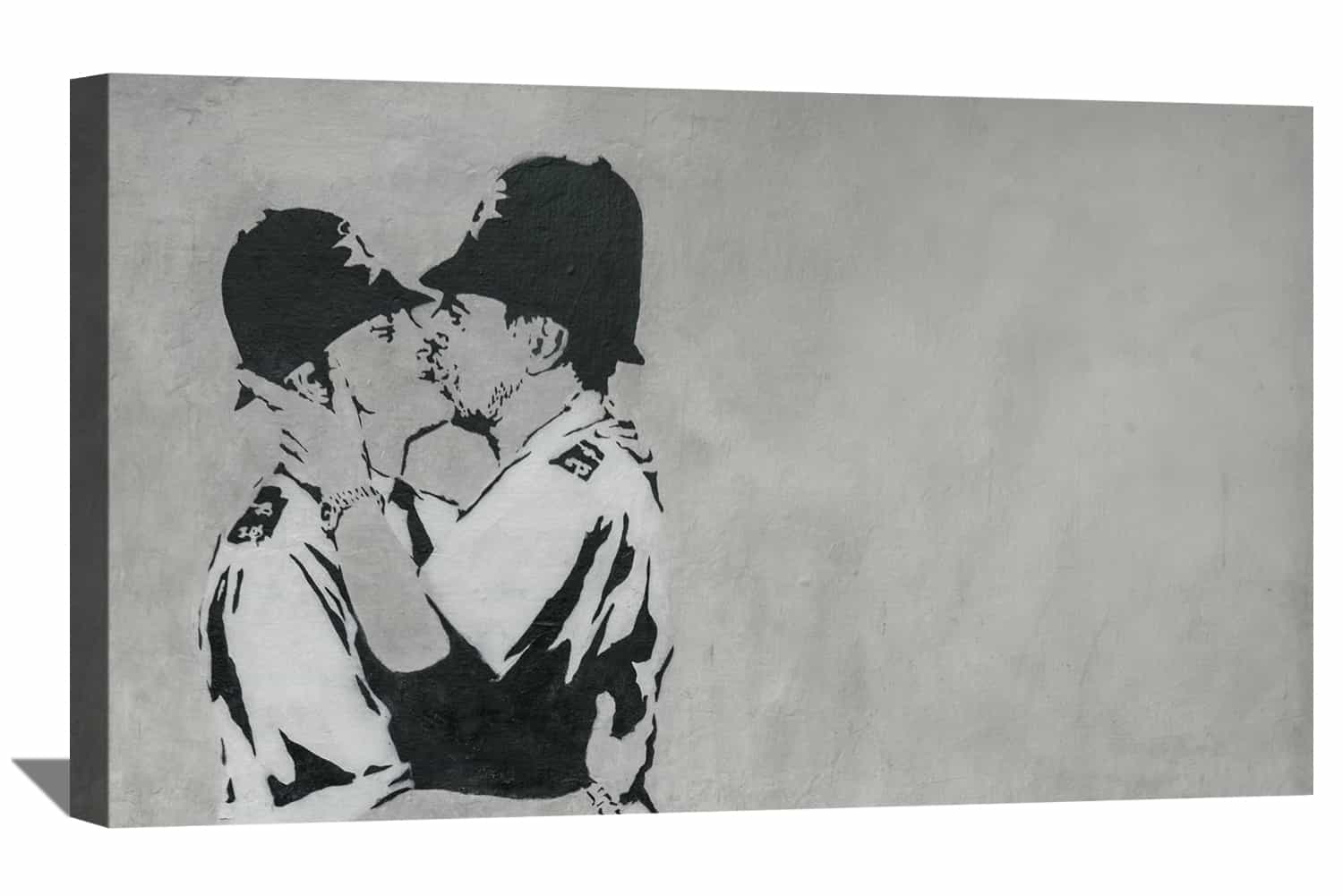 Kissing Cops Canvas Art