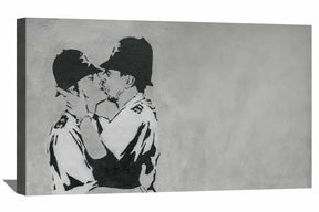 Kissing Cops Canvas Art