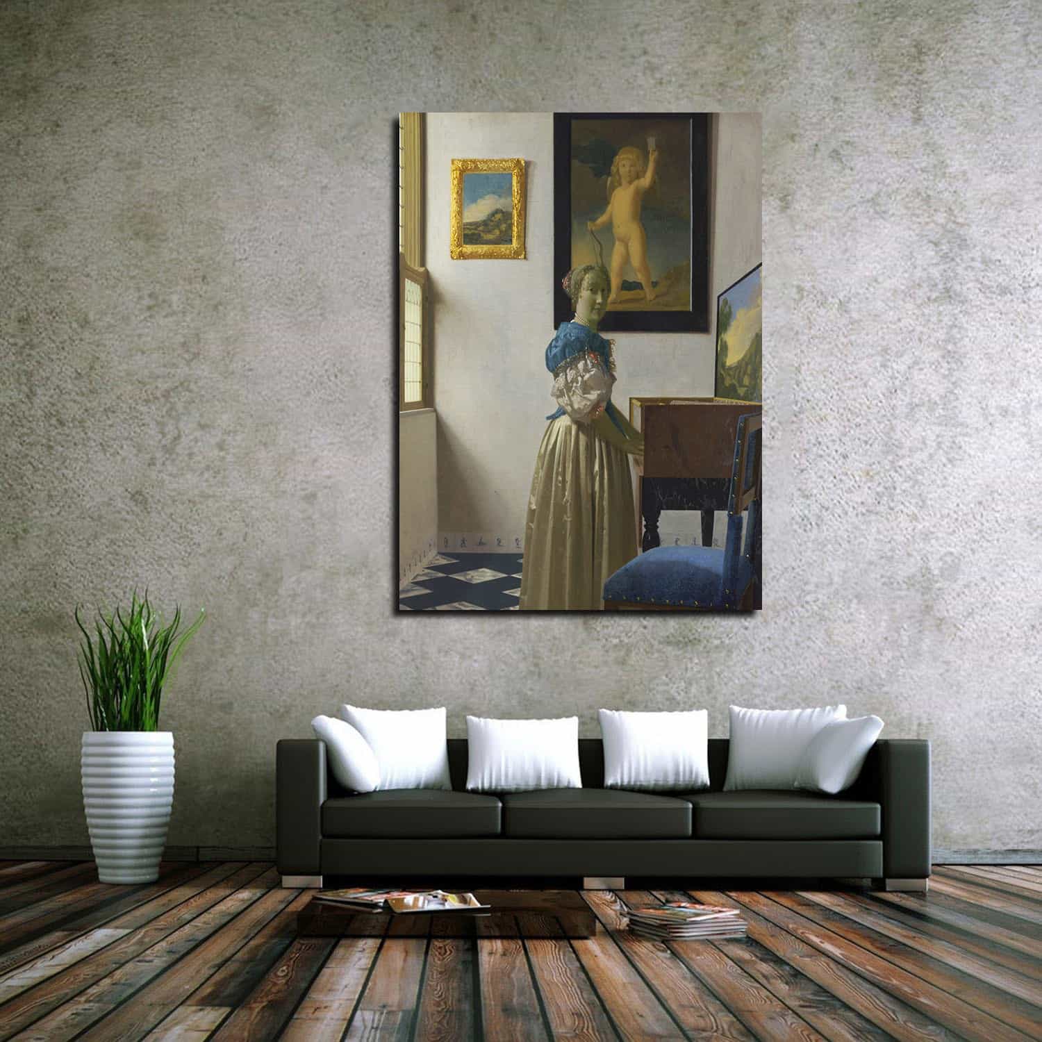 Lady Standing at a Virginal Canvas Art