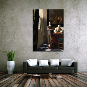 Lady Writing a Letter with her Maid Canvas Art