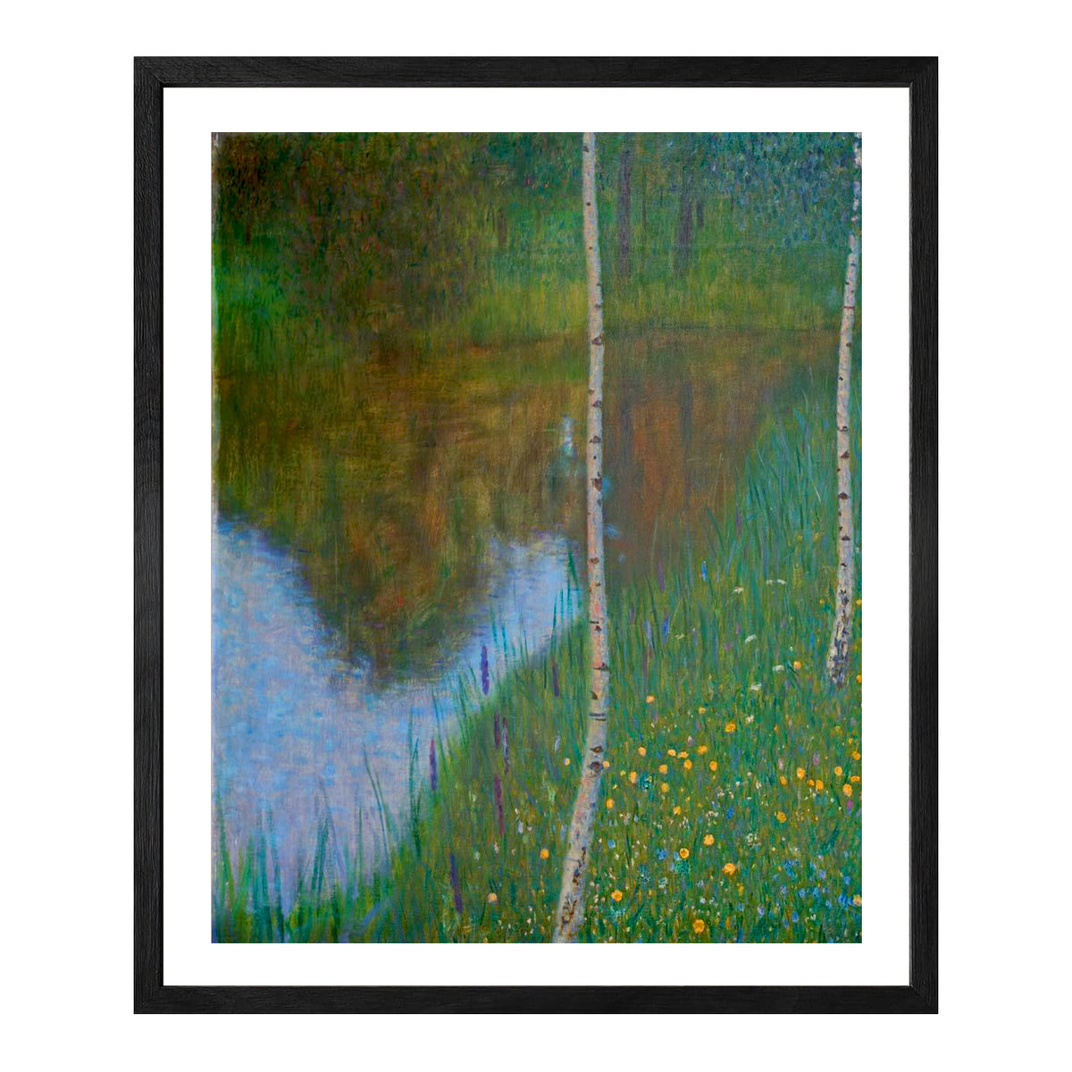 Gustav Klimt Wall Art Lakeside With Birch Trees Poster Framed Klimt Art