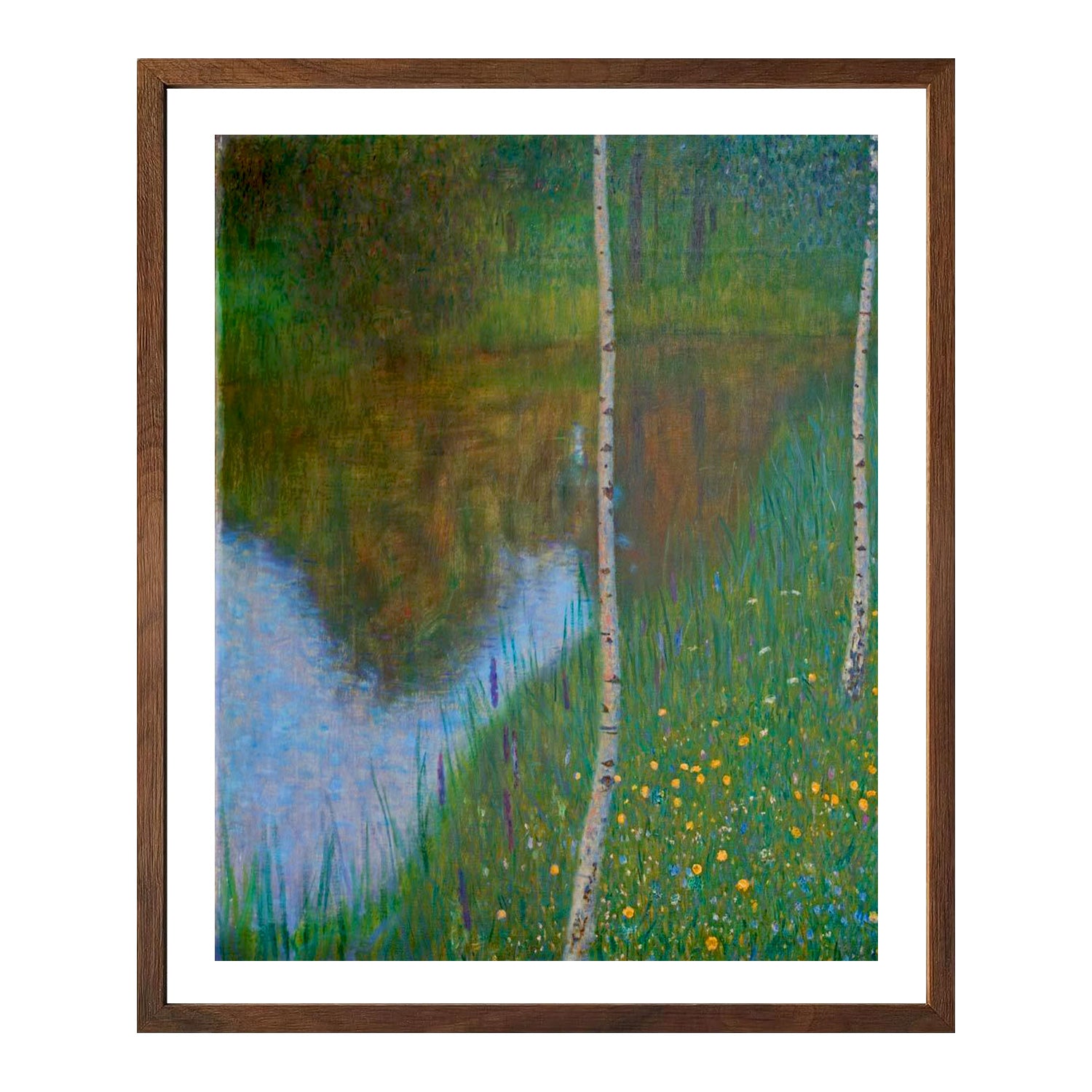 Gustav Klimt Wall Art Lakeside With Birch Trees Poster Framed Klimt Art