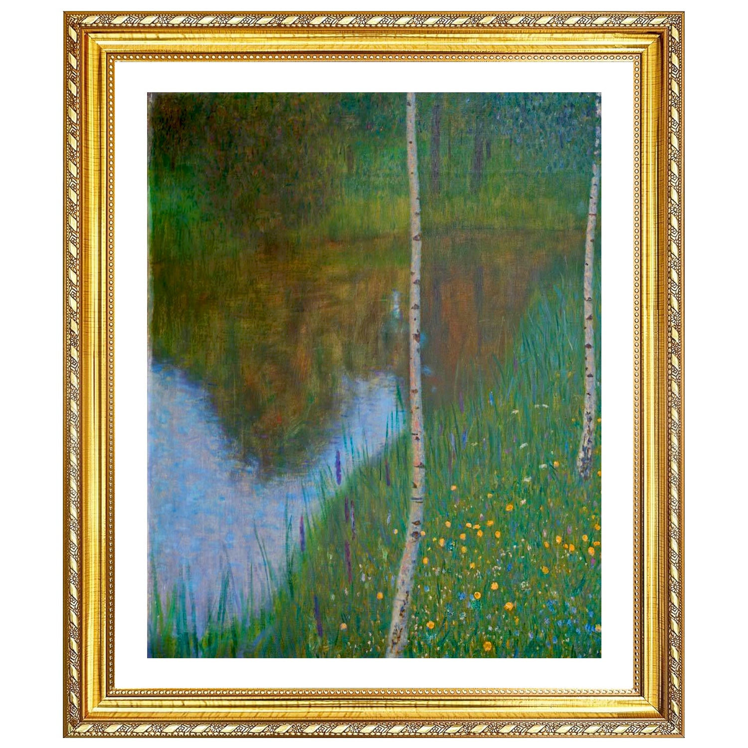 Gustav Klimt Wall Art Lakeside With Birch Trees Poster Framed Klimt Art
