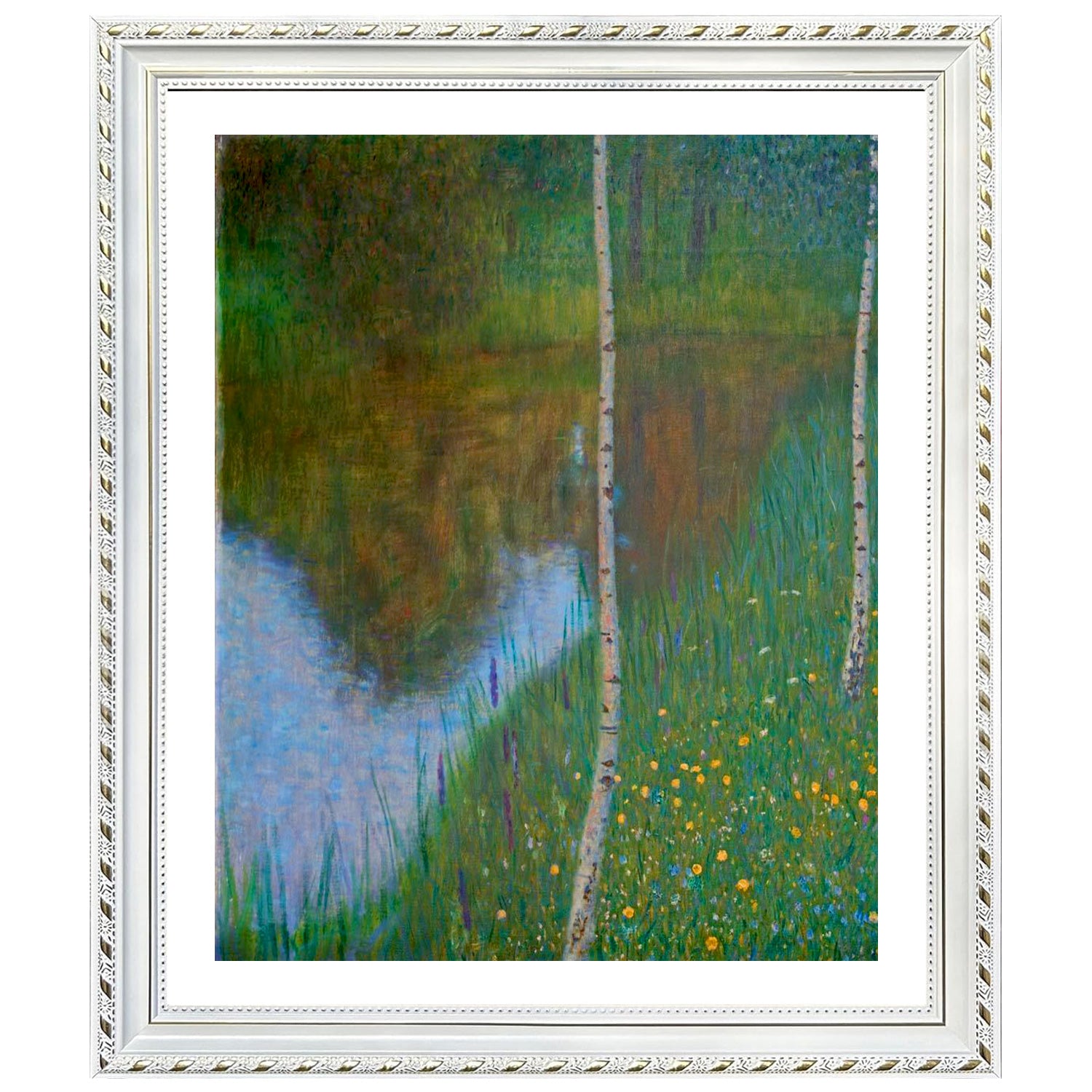 Gustav Klimt Wall Art Lakeside With Birch Trees Poster Framed Klimt Art