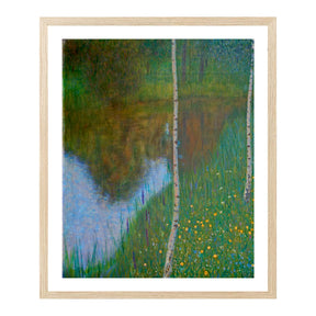 Gustav Klimt Wall Art Lakeside With Birch Trees Poster Framed Klimt Art