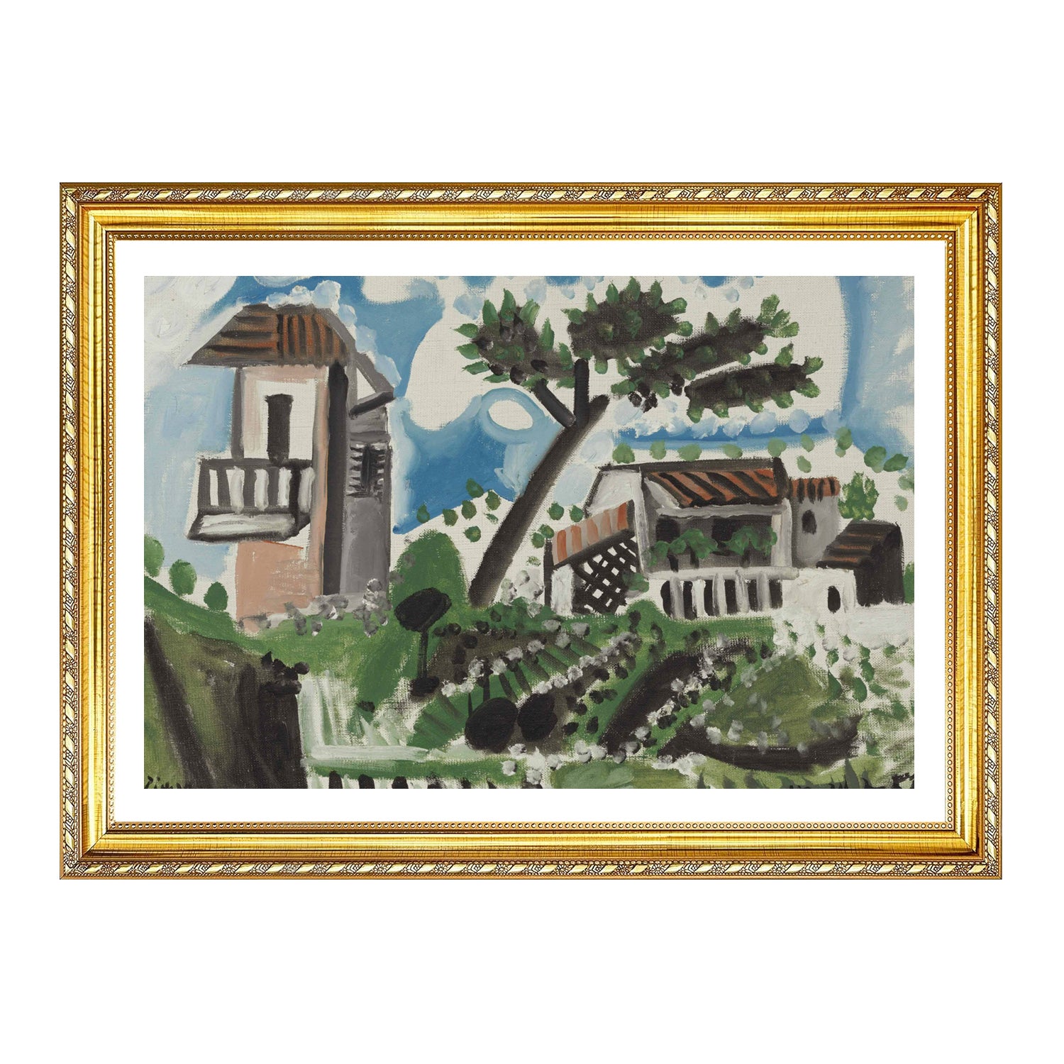 Pablo Picasso Wall Art Landscape Of Vallauris Poster Framed Art