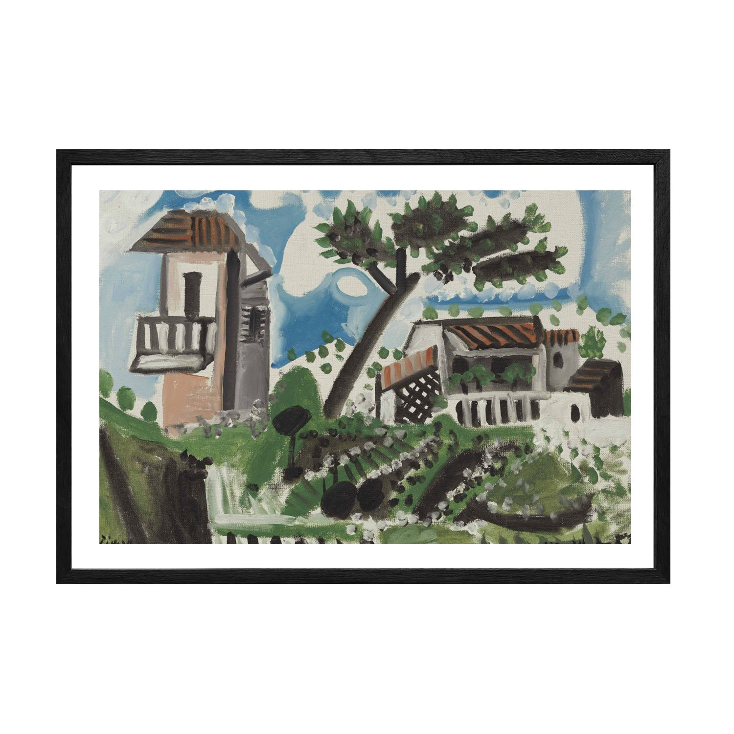 Pablo Picasso Wall Art Landscape Of Vallauris Poster Framed Art