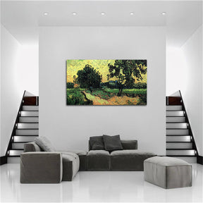 Landscape With The Chateau Of Auvers At Sunset Canvas Art