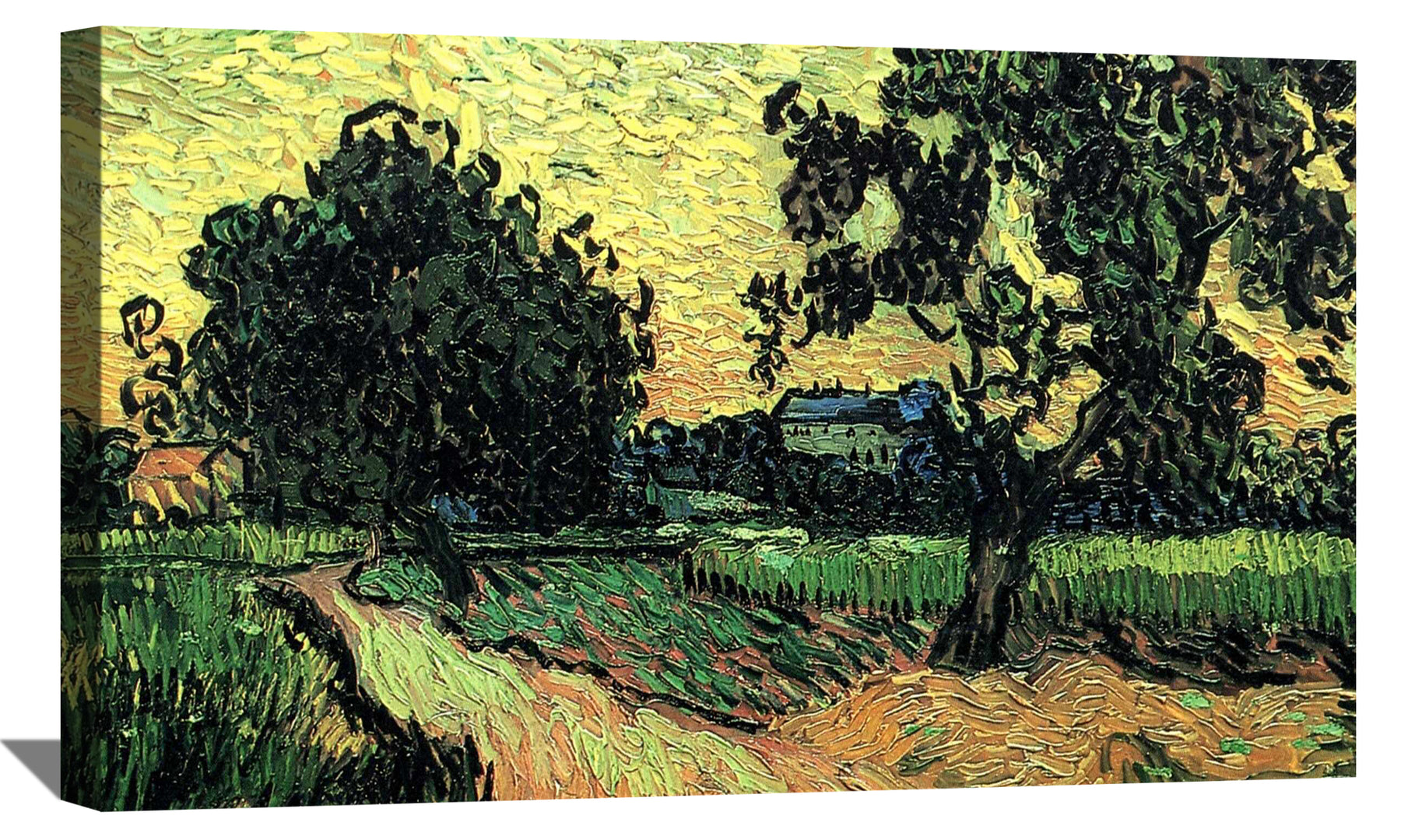 Landscape With The Chateau Of Auvers At Sunset Canvas Art